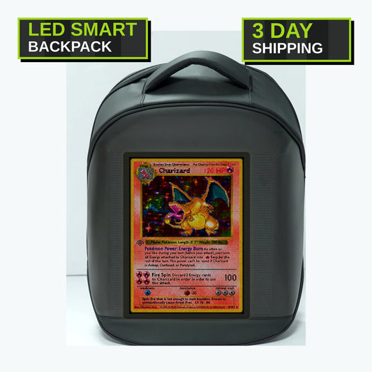 LED Backpack B308 Black - Centered Dragon Display 3 Day Shipping LED Smart Backpack