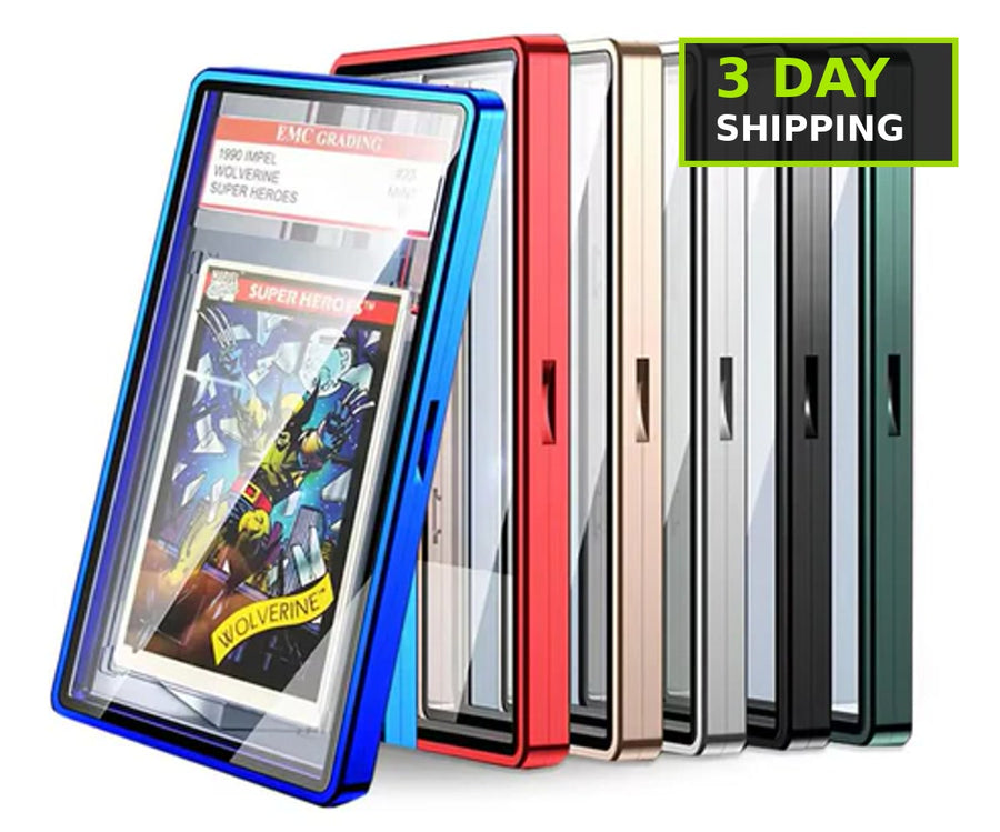 PSA Graded Card Slab Case Magnetic Aluminum Protector Holder – Stackable Alloy Frame with UV Protection Display Storage for Pokémon, Baseball, Football, Basketball, Sports & TCG Cards
