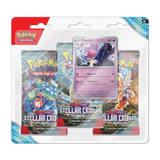 Pokemon Stellar Crown 3 Pack Blister (Promo Varies)